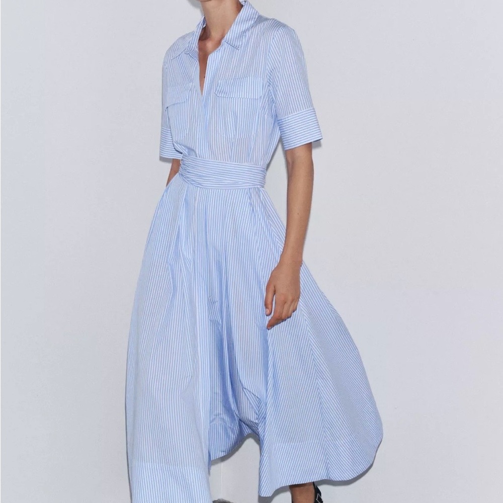 Zara ZW COLLECTION POPLIN SHIRT DRESS